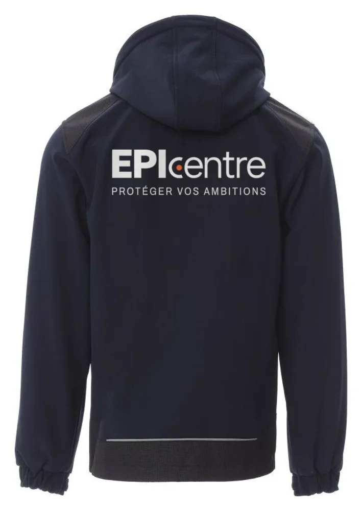 Softshell vue de dos, logo EPIcentre en broderie