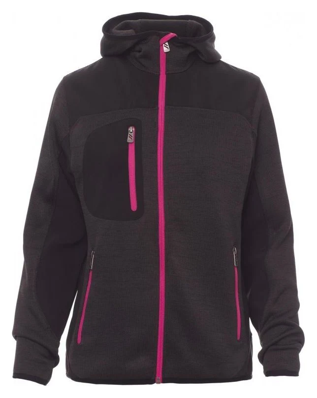 GRIS ACIER CHINÉ/NOIR-FUCHSIA FLUO