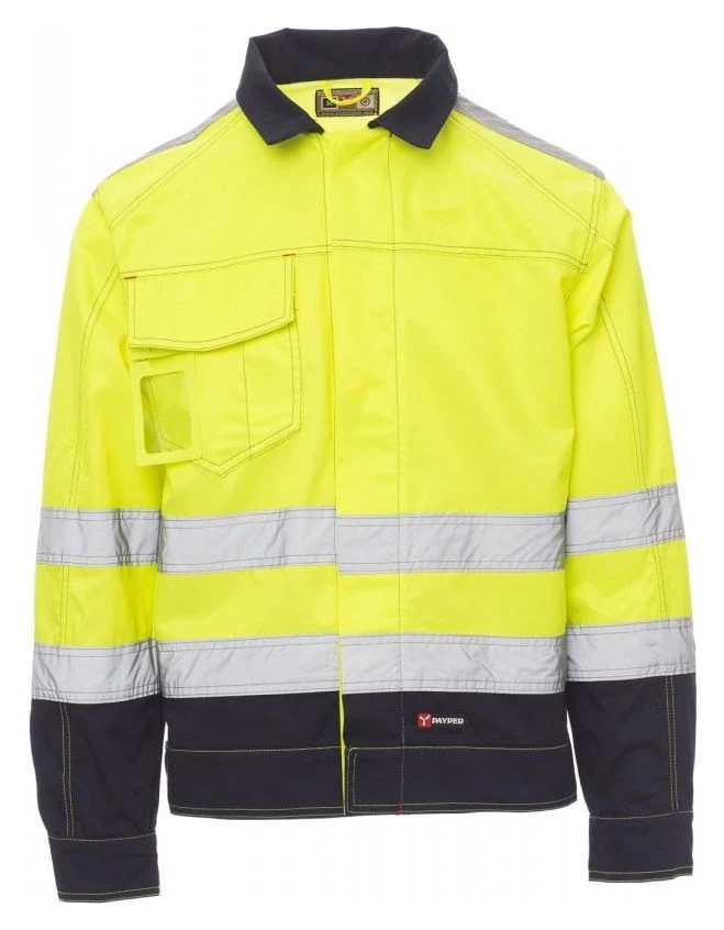 SAFE HI-VI - JAUNE FLUO/BLEU MARINE - Devant