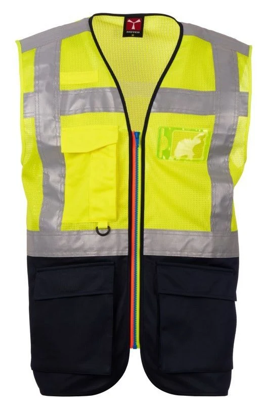 EXTROVERT MESH - JAUNE FLUO/BLEU MARINE - Devant